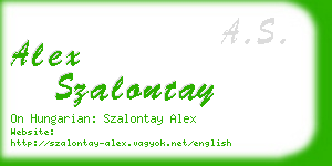 alex szalontay business card